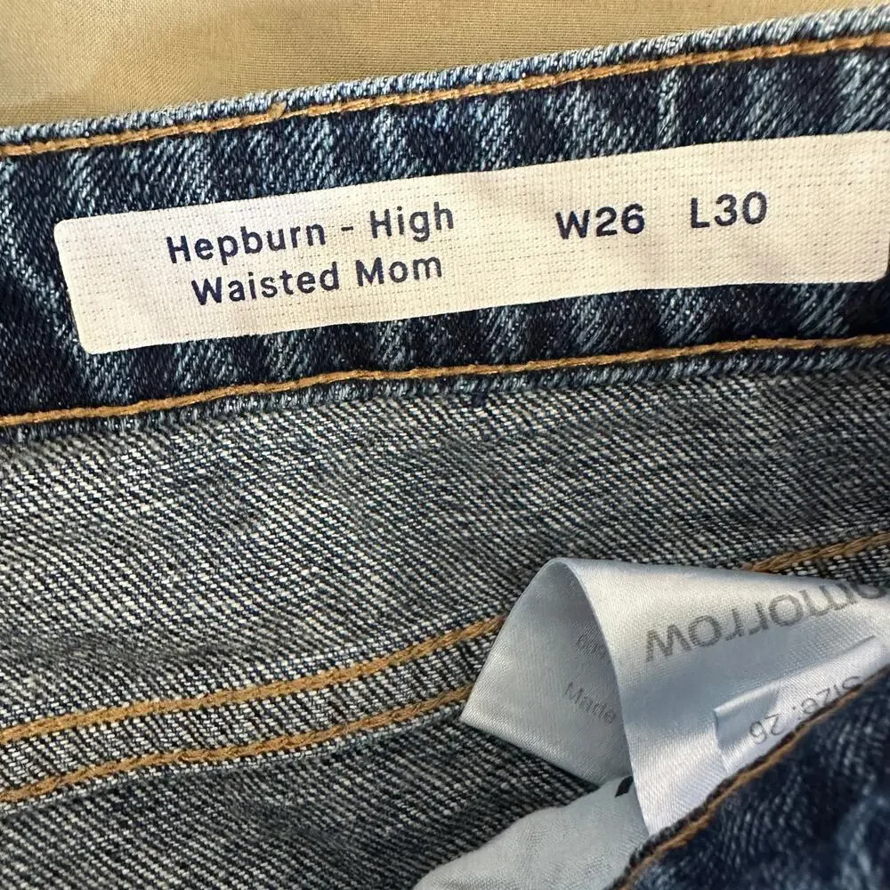 Tomorrow Hepburn High Waisted Mom Jeans in Bright Orlando Size 26